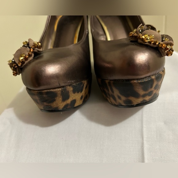 Copper and Leopard Print,Yellow Box, High Heels,Size 6.5 - Picture 3 of 8